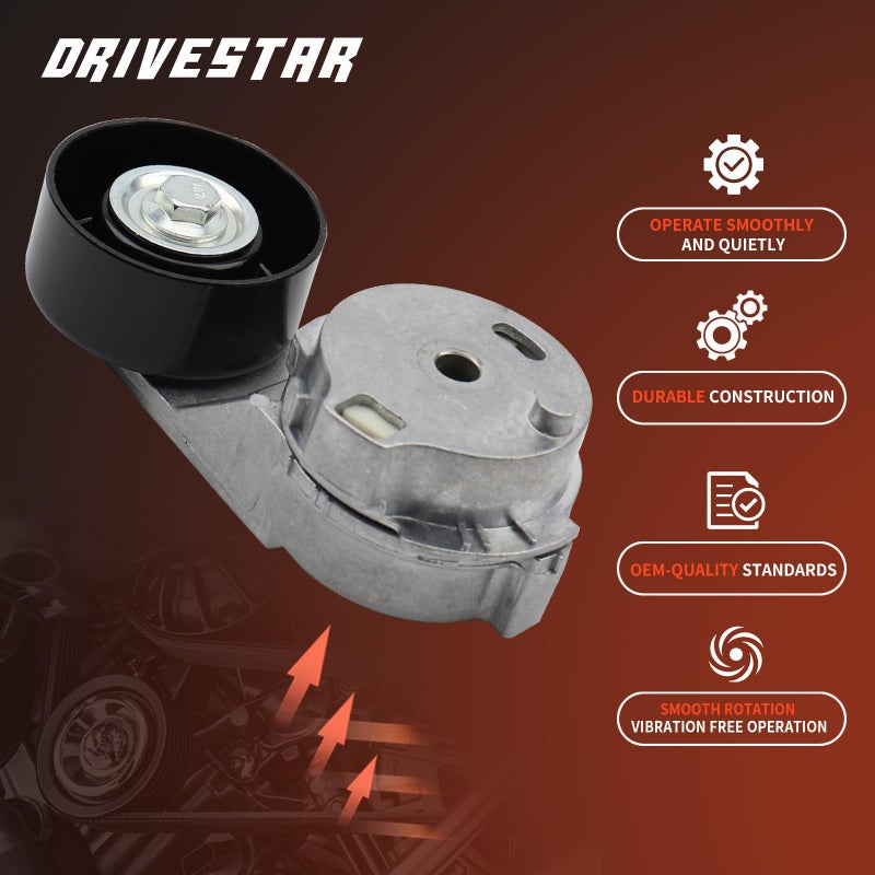 DRIVESTAR Belt Tensioner Pulley Assembly Compatible for 2004-2007 Buick Rainier 2007-2012 Chevrolet Colorado 2004-2006 GMC Canyon 2007-2010 Hummer H3 Replace 89269 38178 12573024 - Image 2